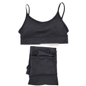 Zenana Sports Bra & Leggings Set Womens M Black Yoga Workout Activewear New
